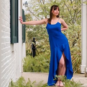 Blue high-low /maxi dress